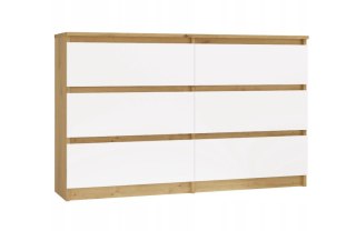 M6 MALWA KOMODA 120CM 6 SZUFLAD ART/BIEL KOMPLET