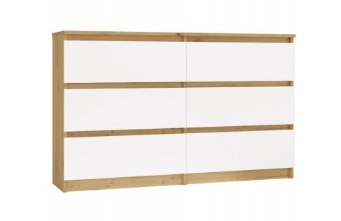 M6 MALWA KOMODA 120CM 6 SZUFLAD ART/BIEL KOMPLET