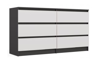 M6 MALWA KOMODA 140 CM 6 SZUFLAD ANT/BIEL KOMPLET