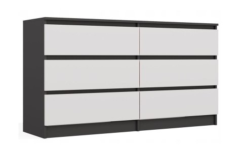 M6 MALWA KOMODA 140 CM 6 SZUFLAD ANT/BIEL KOMPLET