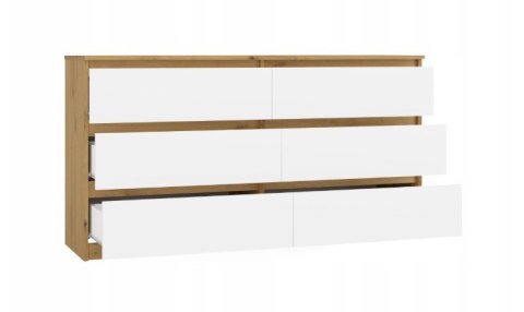 M6 MALWA KOMODA 140 CM 6 SZUFLAD ART/BIEL KOMPLET