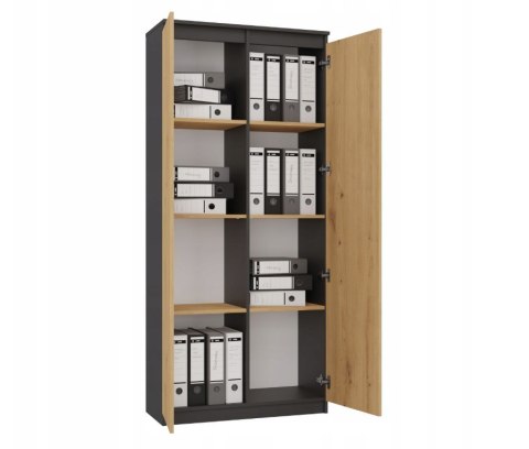 REGAŁ BIUROWY RS-80 HEMN ANTRACYT/ARTISAN KOMPLET