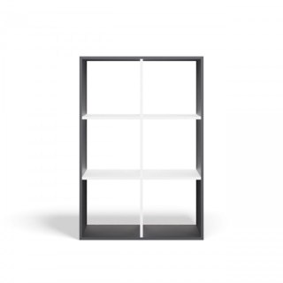 REGAŁ MALAX 2X3 ANTRACYT/BIEL