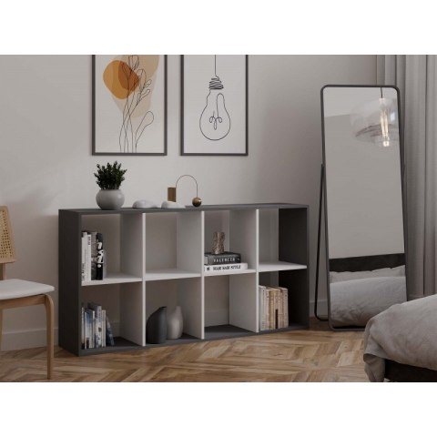 REGAŁ MALAX 2X4 ANTRACYT/BIEL