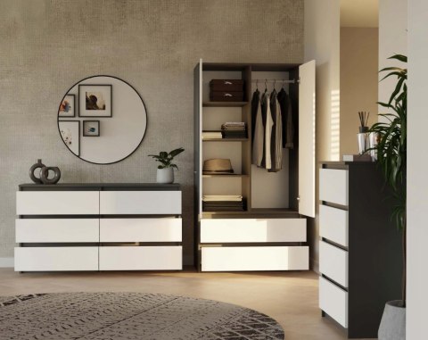 SZAFA MALWA SS-90 ANTRACYT / BIEL KOMPLET