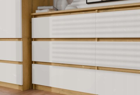 M6 MALWA KOMODA 140 CM 6 SZUFLAD ART/BIEL KOMPLET