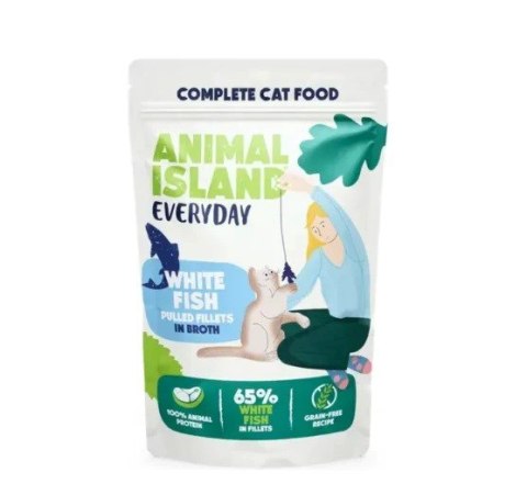 ANIMAL ISLAND biała ryba w rosole karma dla kota monopak 40x85g