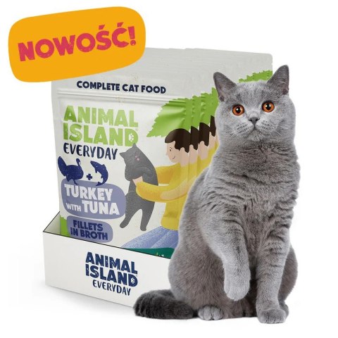 ANIMAL ISLAND indyk z tuńczykiem saszetki dla kota 12x85g