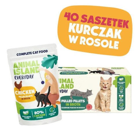 ANIMAL ISLAND kurczak w rosole karma dla kota monopak 40x85g