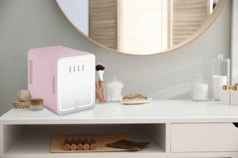 Mini lodówka z lusterkiem do makijażu LED ELLE 4L fioletowa