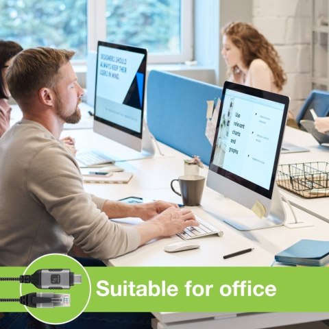 TECHLY ADAPTER/KABEL SIECIOWY USB-C NA GIGABIT ETHERNET RJ45 3M