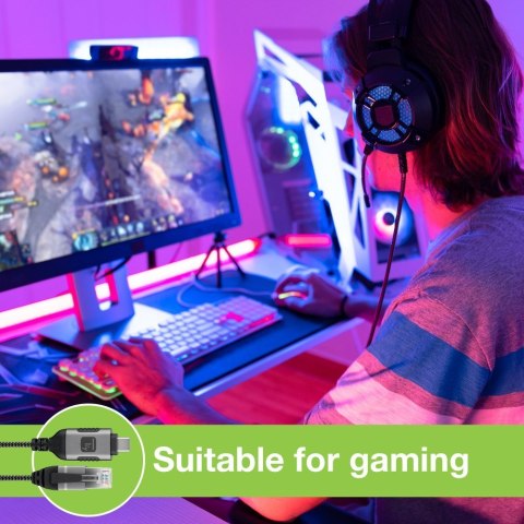 TECHLY ADAPTER/KABEL SIECIOWY USB-C NA GIGABIT ETHERNET RJ45 3M