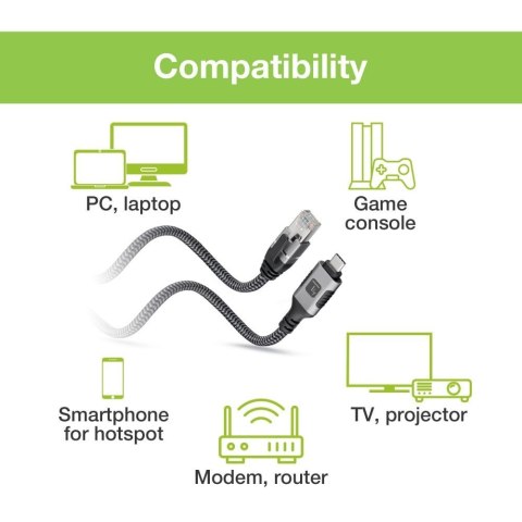 TECHLY ADAPTER/KABEL SIECIOWY USB-C NA GIGABIT ETHERNET RJ45 3M