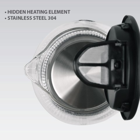 Czajnik elektryczny szklany 2200W MR-063-BLACK MAESTRO