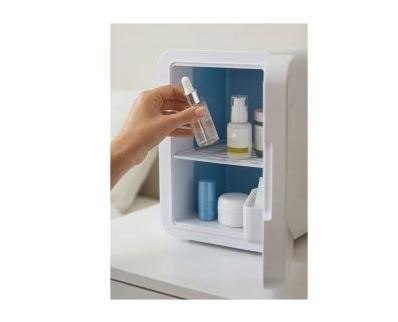 Mini lodówka z lusterkiem do makijażu LED ELLE 4L biała