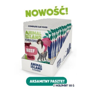 ANIMAL ISLAND pasztet wołowina saszetki dla kota 12x100g
