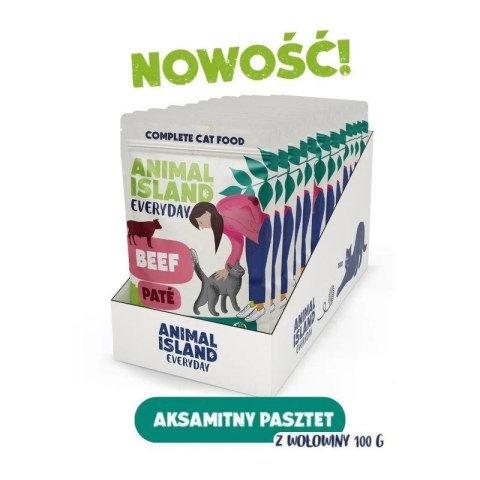ANIMAL ISLAND pasztet wołowina saszetki dla kota 12x100g