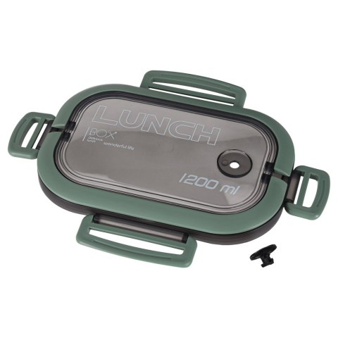 Lunch box śniadaniówka pudełko śniadaniowe z przegródkami dzielone 1200ml zielone