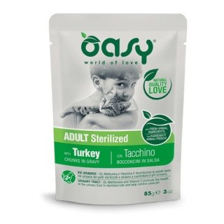 Oasy Chunks in gravy Adult Sterilized Turkey 85gr
