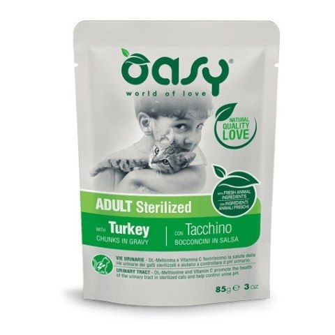 Oasy Chunks in gravy Adult Sterilized Turkey 85gr