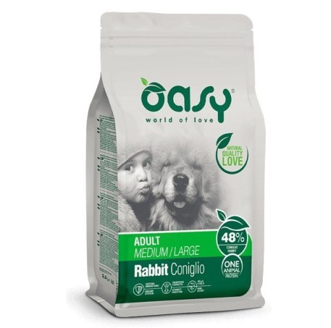 Oasy One Animal Protein Adult M/L Rabbit 12kg