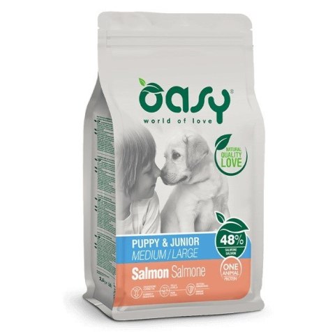 Oasy One Animal Protein Puppy M/L Salmon 12kg
