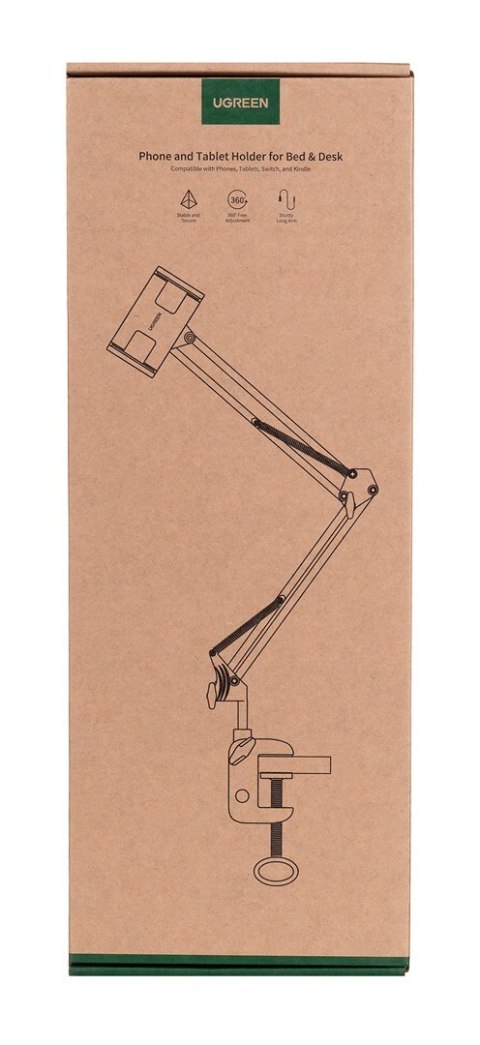 Ugreen uchwyt składany do biurka na telefon czarno-szary