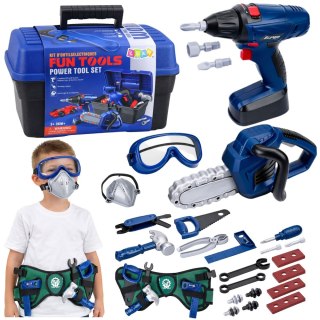 Zestaw Małego Majsterkowicza Skrzynka Narzędzia Wkrętarka 30 el.