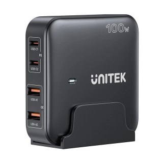 UNITEK ŁADOWARKA BIURKOWA GAN 100W 2XUSB-A 2XUSB-C CZARNA