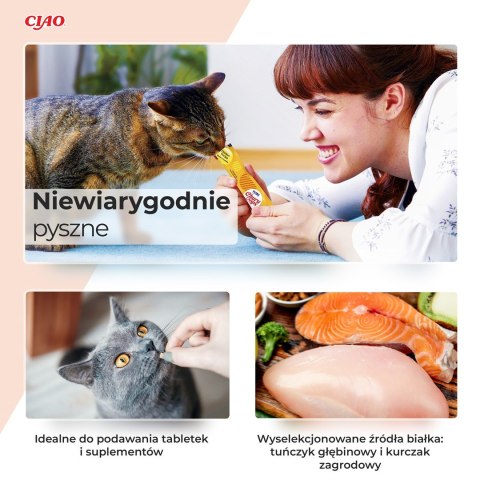 INABA Churu Pops Tuńczyk z kurczakiem - przysmak dla kota - 4x15 g