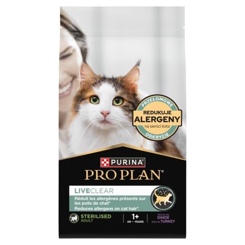 PURINA PRO PLAN LIVECLEAR STERILISED ADULT Bogata w Indyka 1,4kg