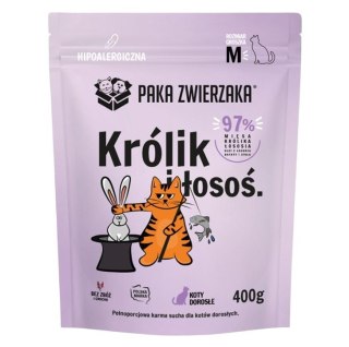 Paka Zwierzaka Królik z łososiem  400g