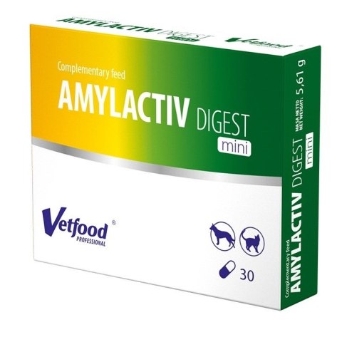 VetFood AMYLACTIV DIGEST MINI enzymy trawienne dla kota i psa 30 kapsułek