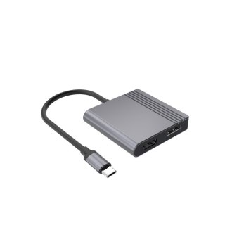 GEMBIRD ADAPTER USB-C DO HDMI + DP 4K 60HZ, CZARNY