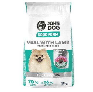 John Dog GOOD FORM MAŁE RASY cielęcina z jagnięciną Karma sucha dla psa 3kg