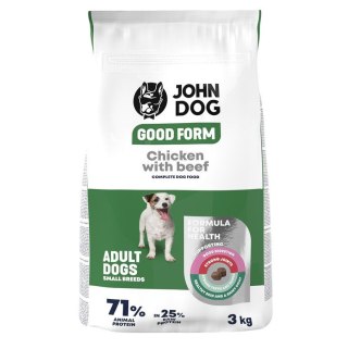 John Dog GOOD FORM MAŁE RASY kurczak z wołowiną Karma sucha dla psa 3kg