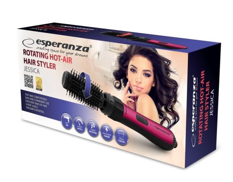 Suszarko-lokówka do włosów Esperanza Jessica EBL008 (1000W; kolor czarny)