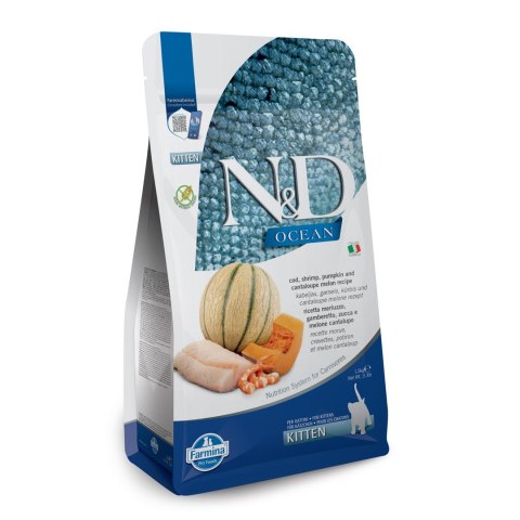 FARMINA N&D Ocean Cat Cod, Shrimp&Pumpkin - sucha karma dla kociąt - 1,5 kg