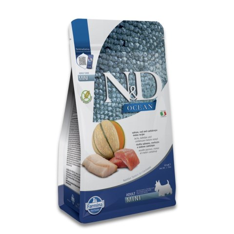 FARMINA N&D Ocean Dog Salmon, Cod, Cantaloupe, Melon Adult Mini - sucha karma dla psa - 800 g
