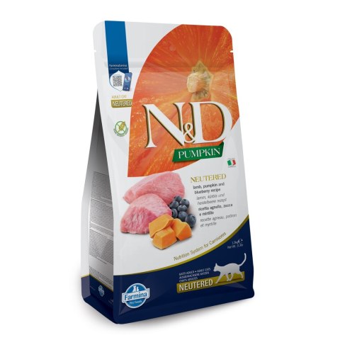 FARMINA N&D PUMPKIN CAT LAMB&BLUEBERRY NEUTERED - sucha karma dla kota - 1,5 kg