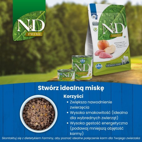 FARMINA N&D Prime Wild Boar & Apple Adult Medium & Maxi - sucha karma dla psa - 12kg
