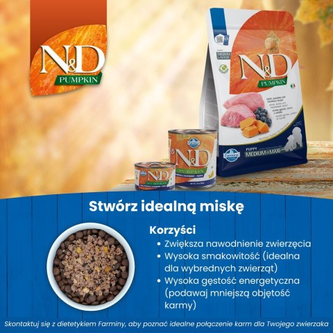 FARMINA N&D Pumpkin Lamb & Blueberry Puppy Mini - sucha karma dla szczeniąt - 2,5 kg