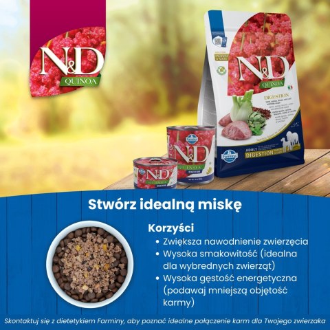 FARMINA N&D Quinoa Dog Digestion Adult Mini - sucha karma dla psa - 800 g