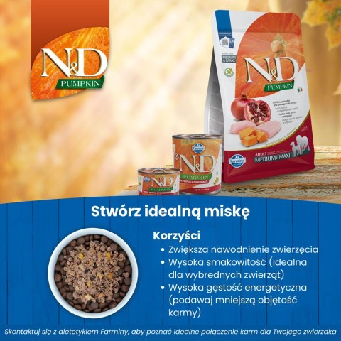Farmina N&D Pumpkin sucha karma dla psów dorosłych małych ras z kurczakiem 7kg