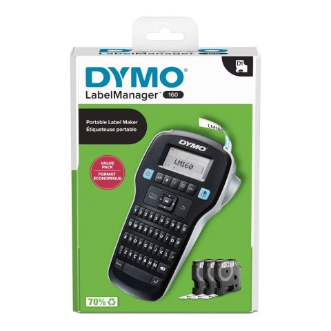 Drukarka etykiet Dymo LM 160 Value Pack +3xS0720530 taśma D1 czarna/biała 12mm