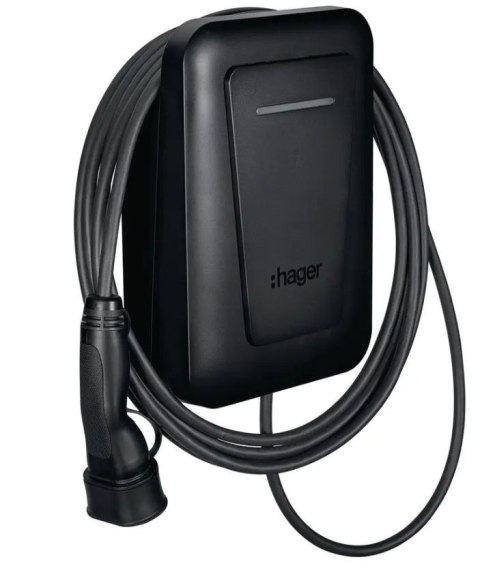 EVCS Stacja ładowania Hager witty one 11kW 3f RFID Bluetooth z kablem 6,5m T2