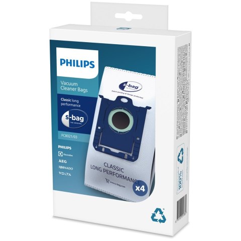 Worek do odkurzacza Philips (Materiał tekstylny; Philips FC8021/03; 4 szt.)