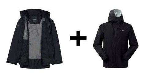Kurtka Berghaus Deluge Pro 3.0 roz. M Czarna + Kurtka Berghaus Hillwalker IA Shell roz. M Czarna