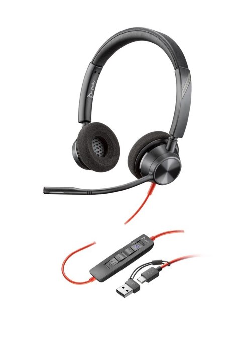 Słuchawki Poly Blackwire 3320 Stereo MS Teams Certified USB-C Headset +USB-C/A Adapter 8X220AA