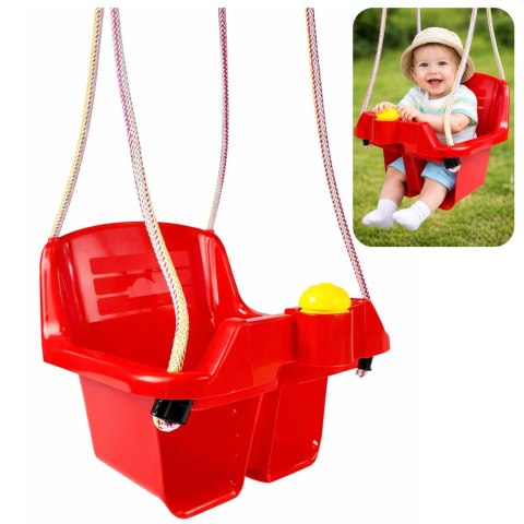 Huśtawka Kubełkowa Czerwona Dla Dzieci 5237